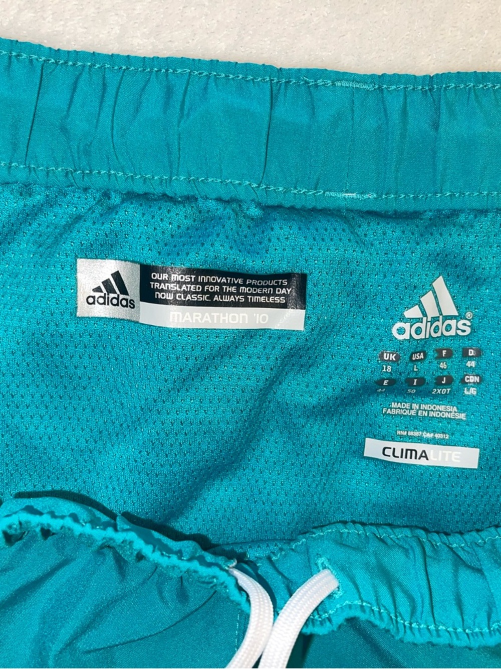 adidas Kids Teal Blue Climalite Athletic Shorts